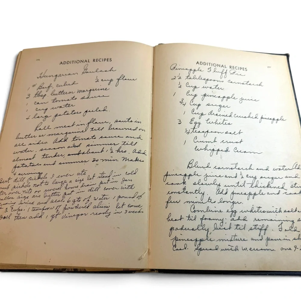 1934 The Household Searchlight Recipe Book Vintage Cookbook Handwritten Recipes